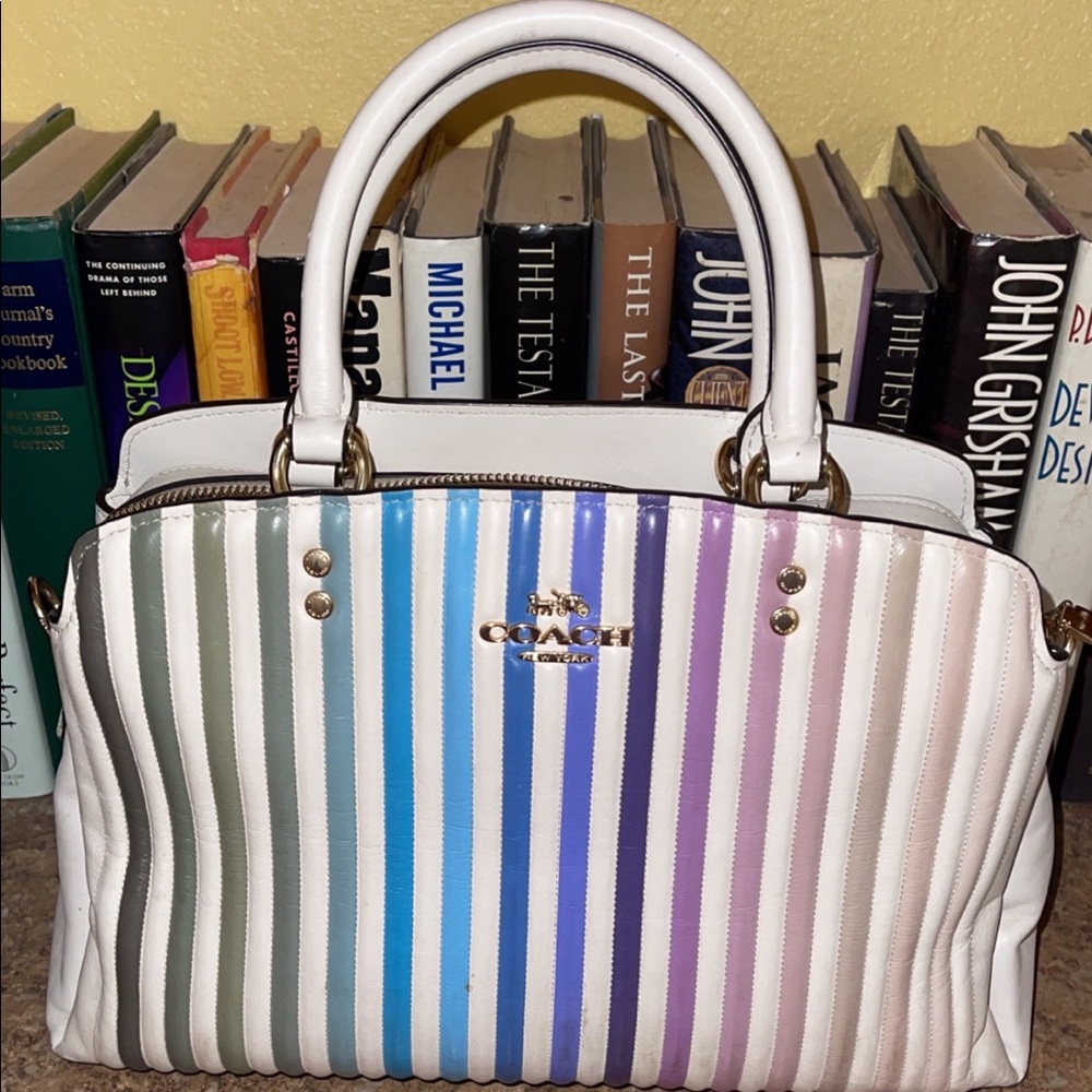 Coach quilted rainbow with crossbody strap